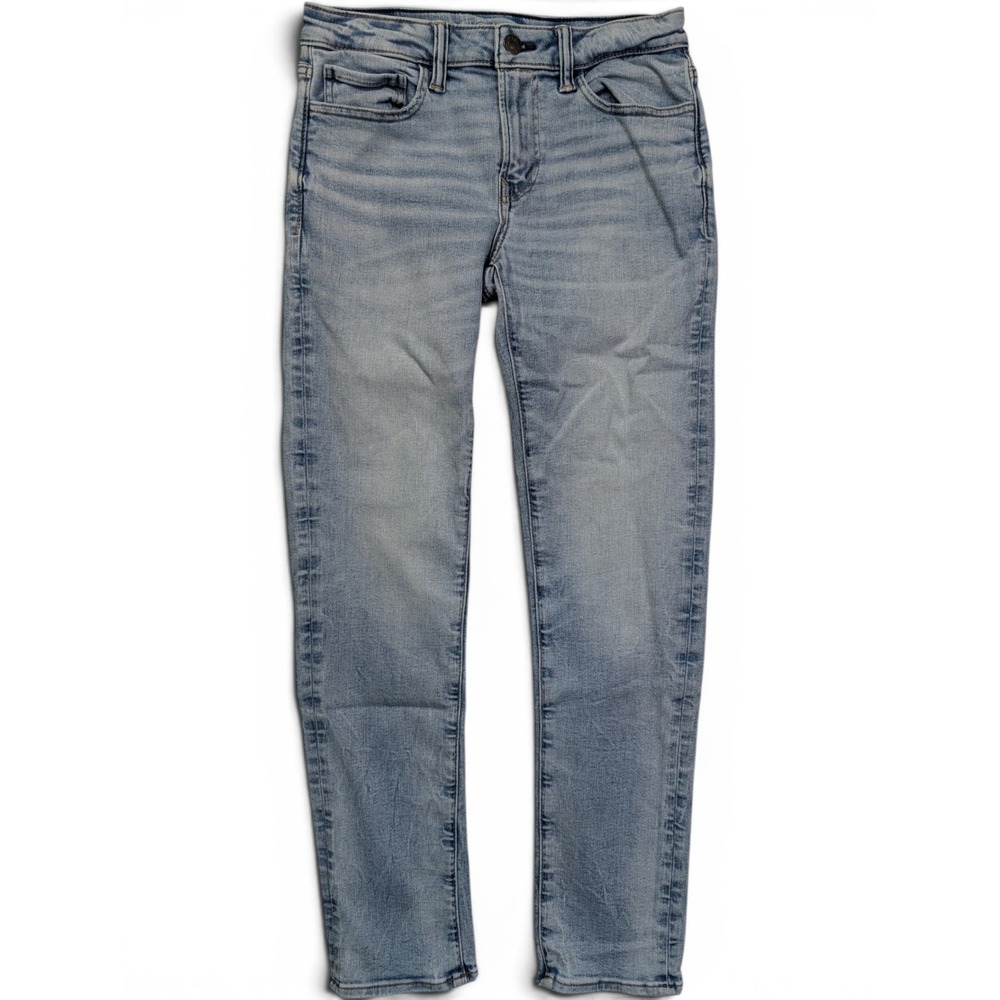 American Eagle Mens Slim Straight Jeans 30 x 32 Airflex+ Light Wash Blue